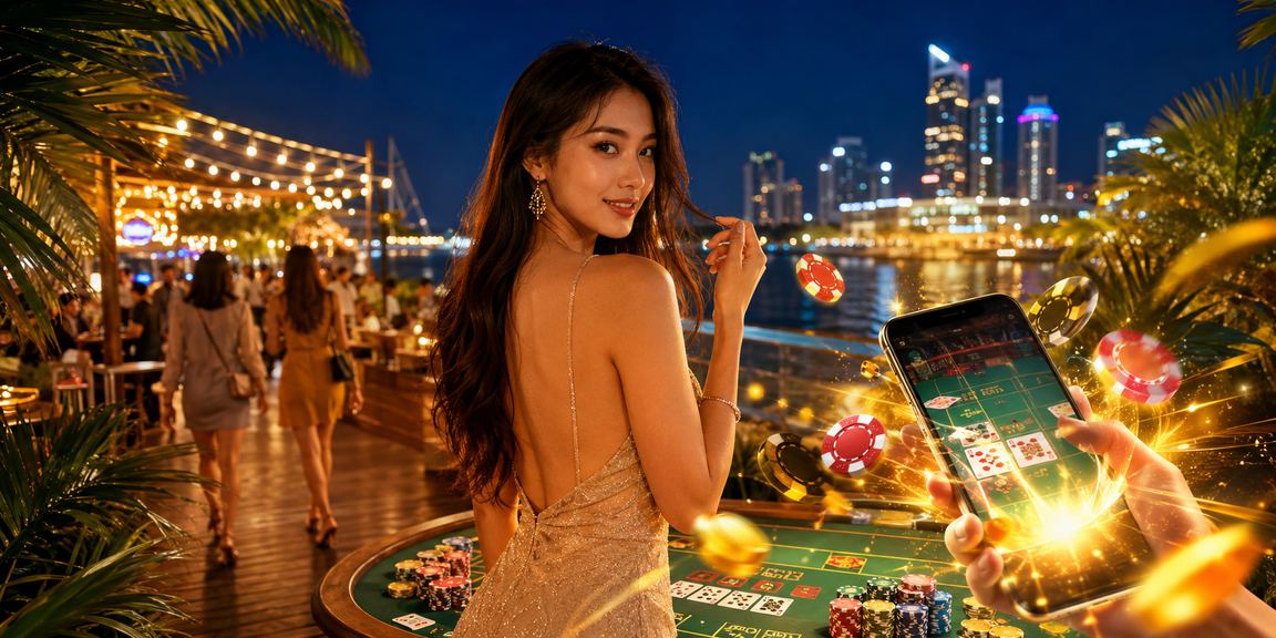Pemain menikmati permainan baccarat langsung di Petaling Jaya dalam platform kun25